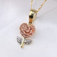 10K Yellow Gold Diamond Rose Charm