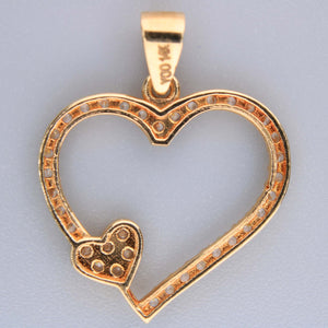 14K Yellow Gold Heart Charm