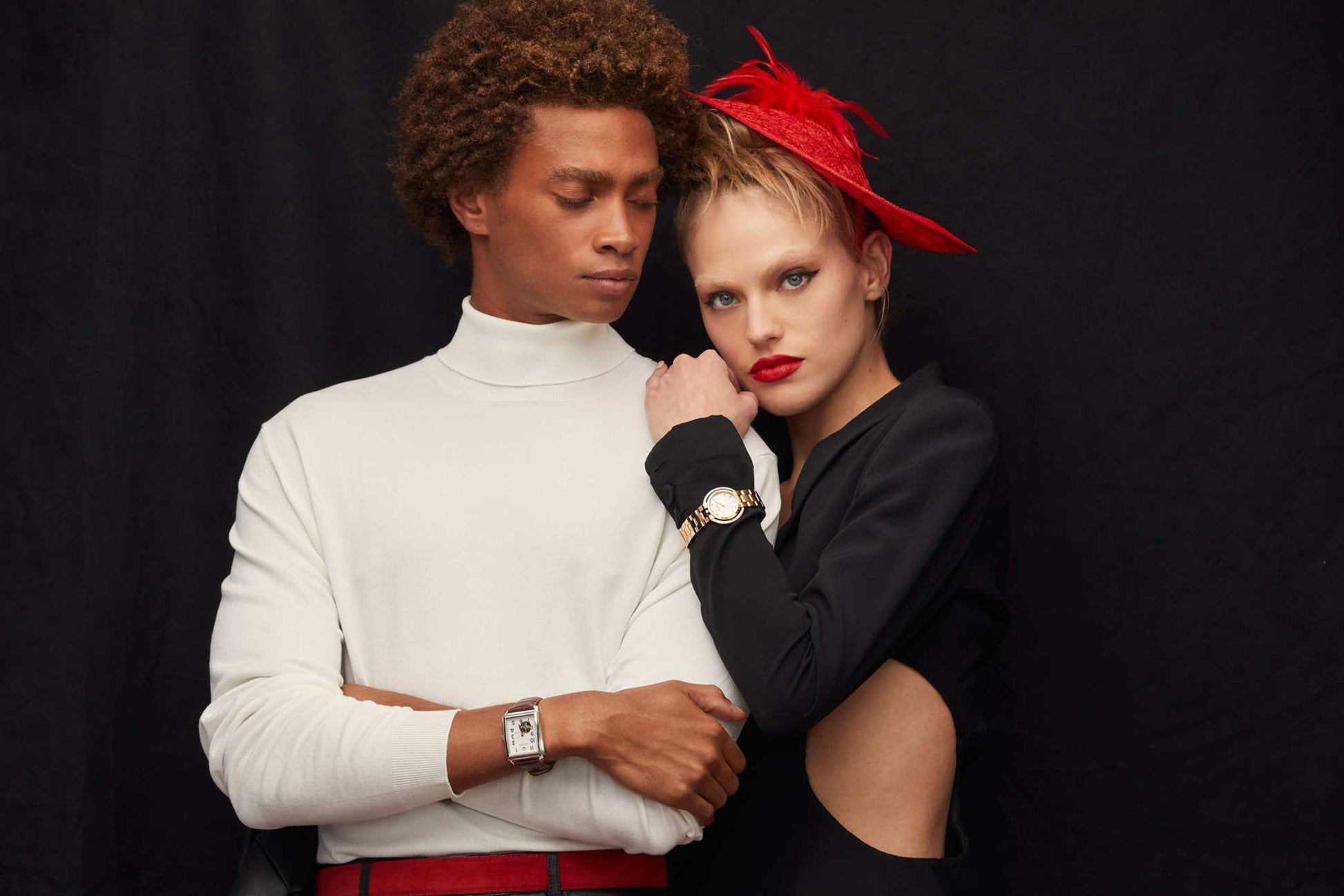 Model wearing the Bulova Sutton Automatic 96A268, demonstrating its elegant presence and the sophisticated combination of the silver-tone case with the brown leather strap.
