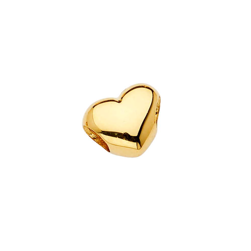 14K Yellow Gold Heart Slider Charm