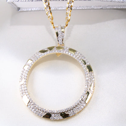 10K Yellow Gold  Diamond Nugget Bezel