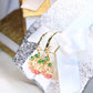 14K Yellow Gold Virgin Mary CZ Earrings