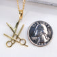 10K Yellow Gold Scissors and Razor Diamond Charm