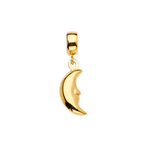 14K Yellow Gold Moon Dangle Charm