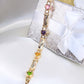 14K Yellow Gold CZ Colorful Heart Bracelet 5mm 7.5in