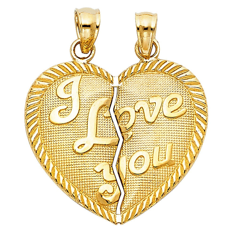 14K Yellow Gold Break Apart Heart Charm