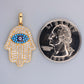 14K Yellow Gold CZ Hamsa Charm