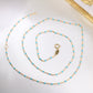 14K Turquoise Beaded Necklace 18in