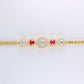 14K Yellow Gold CZ Bracelet 13.4mm 7.5in