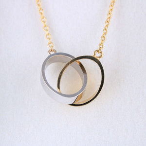 14K Yellow Gold 2T Necklace w/Eternity 18in