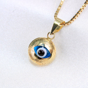 14K Yellow Gold Evil Eye Charm