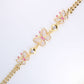 14K Yellow Gold CZ Butterfly Bracelet 9.5mm 8in