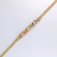 14K Tricolor Gold Elephant CZ  Bracelet 4.5mm 7.5in