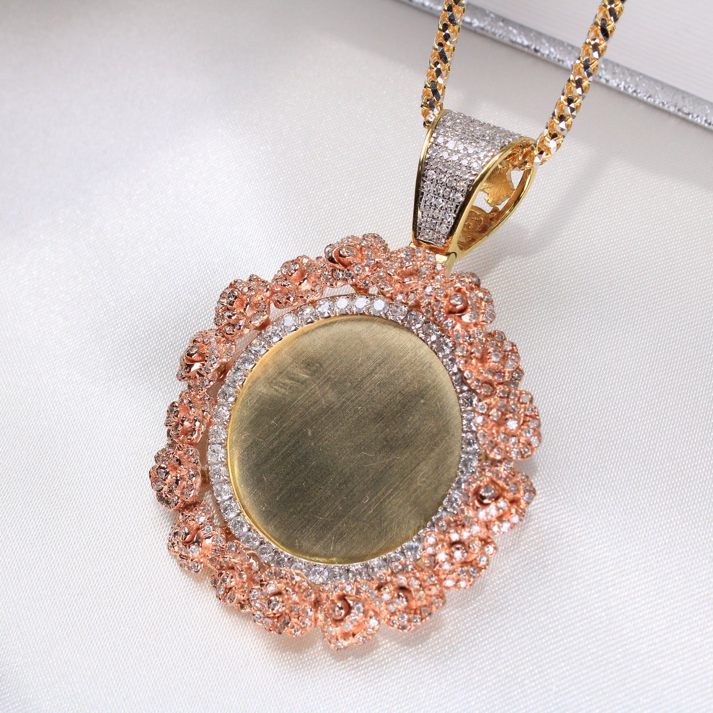 10K Yellow Gold Diamond Personalized Picture Charm