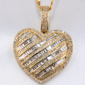 10K Yellow Gold Heart Diamond Charm
