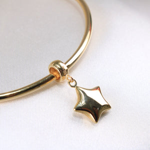 14K Yellow Gold Star Dangle Charm