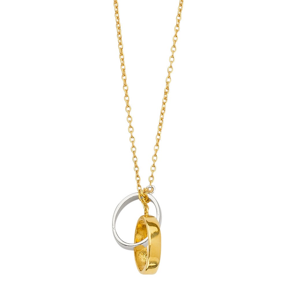14K Yellow Gold 2T Necklace w/Eternity 18in