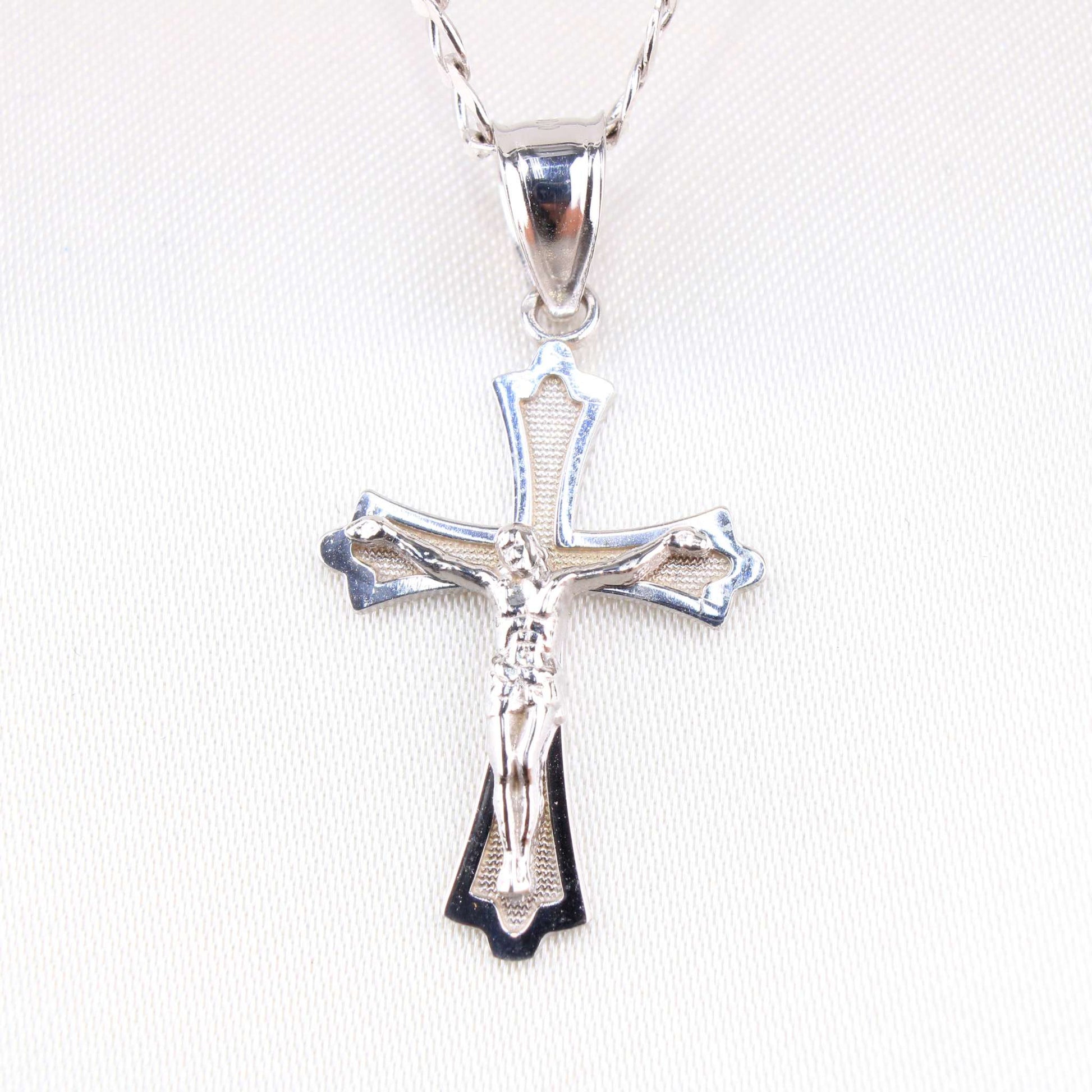 14K White Gold Crucifix Charm14K White Gold Crucifix Charm
Chain Sold Separately 14K White Gold Crucifix Charm
 
Material Type–14k Gold 14K White Gold Crucifix Charm
 
Approximate Dimensions 14KAll CharmsAlexanderAlexander Gold & Diamonds14K White Gold Crucifix Charm