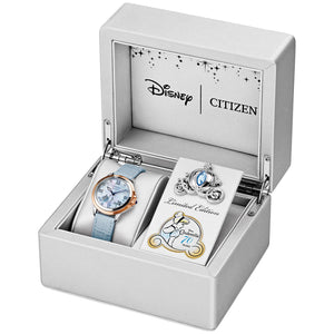 Citizen EM0798-02D presented in its official Disney-themed packaging, including branded box and documentation.