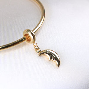 14K Yellow Gold Moon Dangle Charm