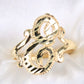 14K Yellow Gold Diamond Cut Initial E Ring