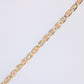 14K Tricolor Gold Heart Link Bracelet 9mm 7in