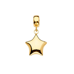 14K Yellow Gold Star Dangle Charm