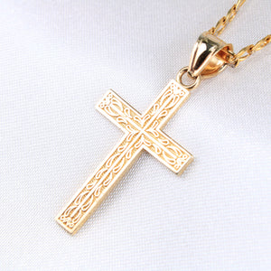 14K Yellow Gold Cross Charm