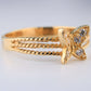 14K Yellow Gold Butterfly CZ  Ring