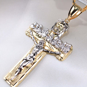 14K Two-Tone Gold Last Supper Cross Charm