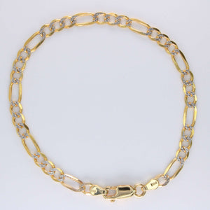 14K Yellow Gold Solid Figaro WP Bracelet 4.5mm 7.5"
