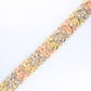 14K Tricolor Gold Flower Bracelet 10.5mm 7.5in