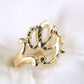 14K Yellow Gold Diamond Cut Initial G Ring