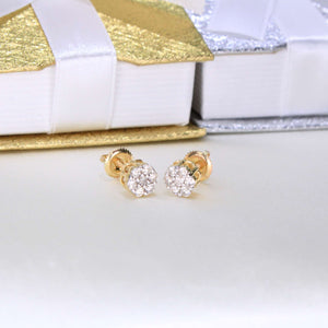 10K Yellow Gold Diamond Earrings