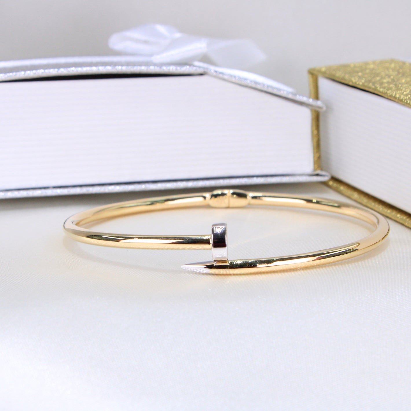 14K Yellow Gold 2Tone Bangle