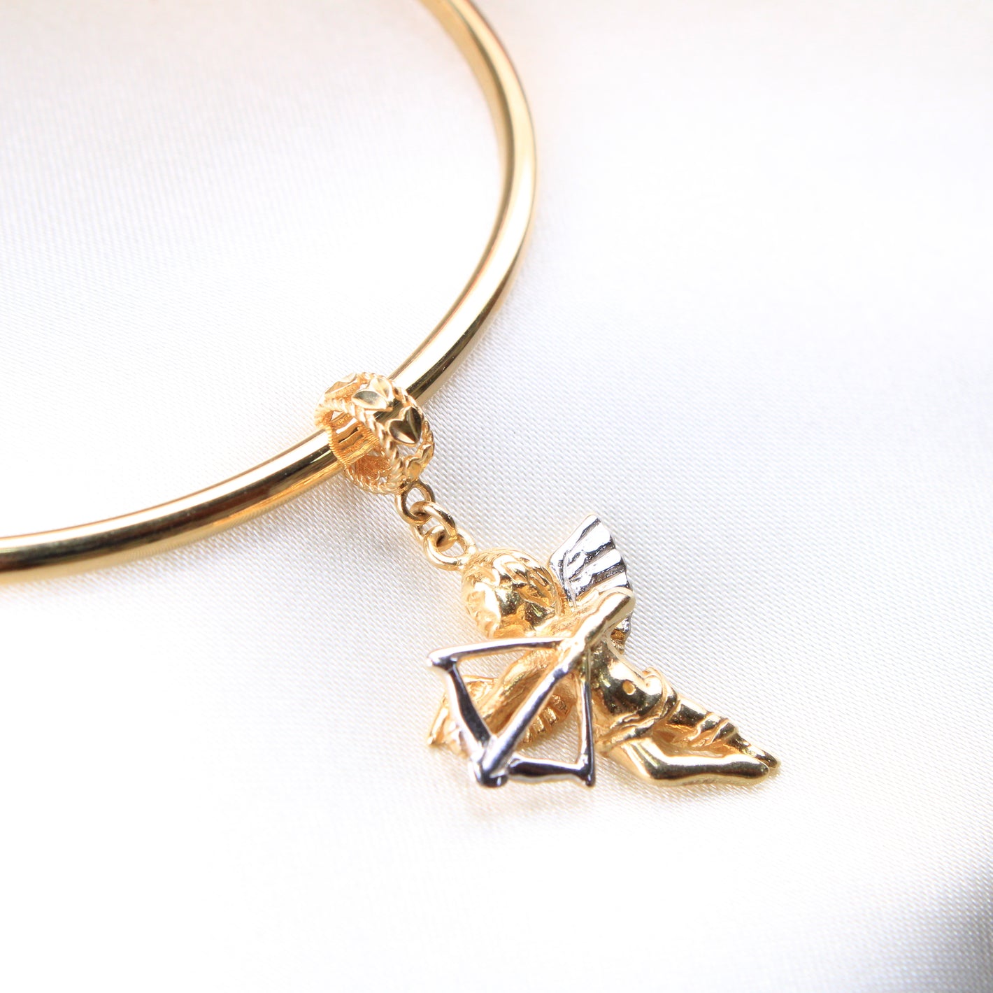 14K Yellow Gold Cupid Dangle Charm