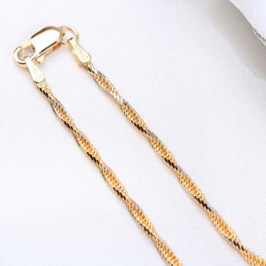 14K Yellow Gold 2tone Rope Chain 2mm 18in