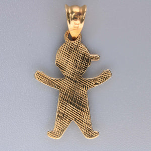 14K Tricolor Gold Little Boy Charm