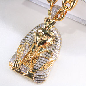 10K Yellow Gold Diamond Pharaoh Egyptian King Charm