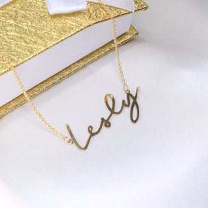 Nameplate and chain connected