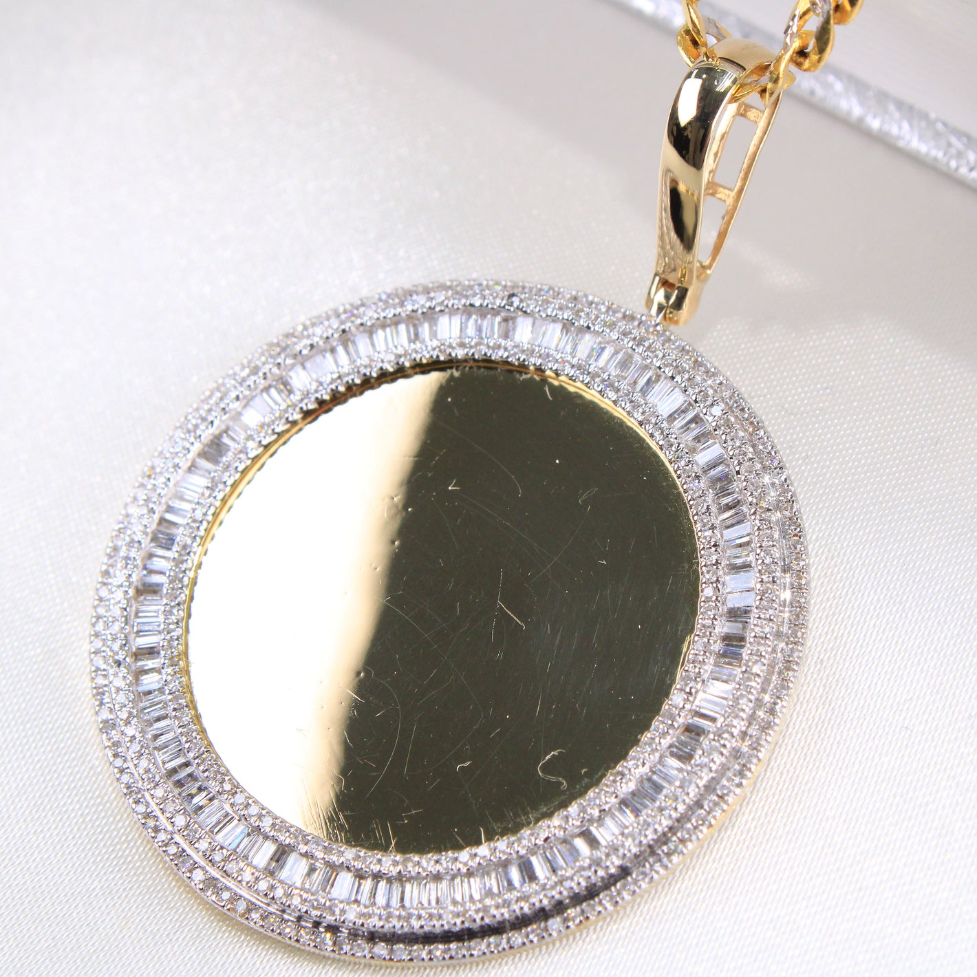10K Yellow Gold Diamond Personalized Picture Charm