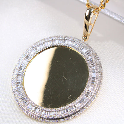 10K Yellow Gold Diamond Personalized Picture Charm