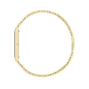 Side profile of the Citizen Stiletto AR3102-51E, showcasing its ultra-thin 5.06mm gold-tone case and sleek design.