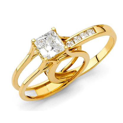 14K Yellow Gold Engagement CZ Ring