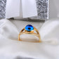 14K Yellow Gold CZ Evil Eye Ring