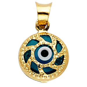 14K Yellow Gold Evil Eye Charm