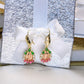 14K Yellow Gold Virgin Mary CZ Earrings