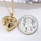 10K Yellow Gold Diamond Heart Rose Charm