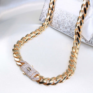 14K Yellow Gold Monaco Chain 7mm 18in