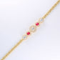 14K Yellow Gold CZ Bracelet 13.4mm 7.5in